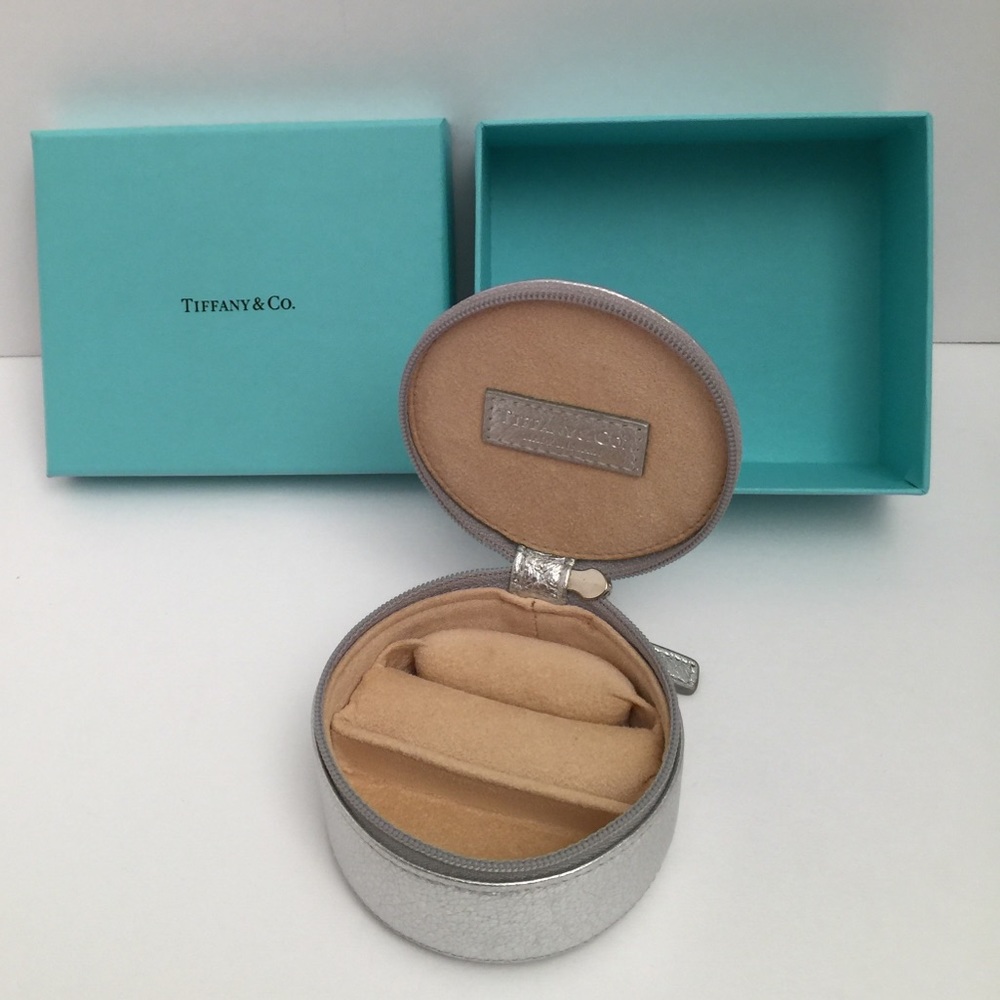 Tiffany & Co. silver travel zipper leather case